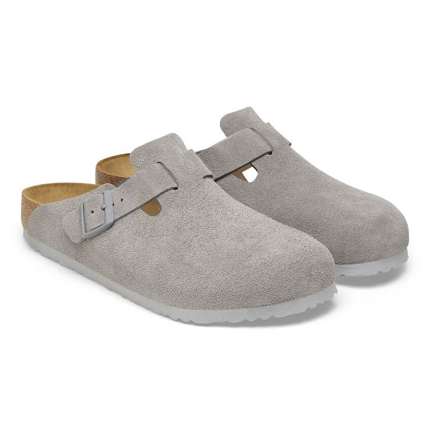 Birkenstock Boston Suede Clog | Stone Coin | Narrow - Women's (1027751) - Image 4
